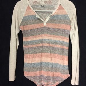 AMERICAN RAG LONG SLEEVED STRIPED SHIRT
